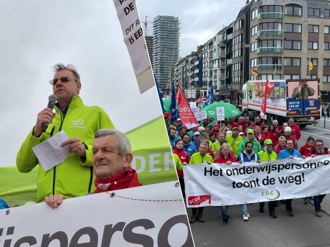 1.150 leerkrachten komen in Oostende op straat om ongenoegen te uiten over rapport minister Weyts: “55 uren in een 38-uren week proppen gaat niet”