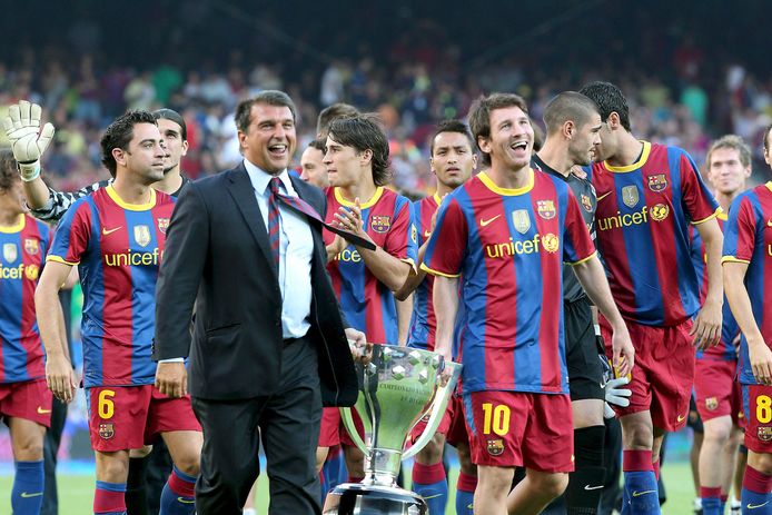 Joan Laporta in 2010 als voorzitter van Barça.