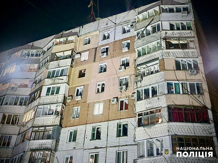 Damaged building in Odessa.