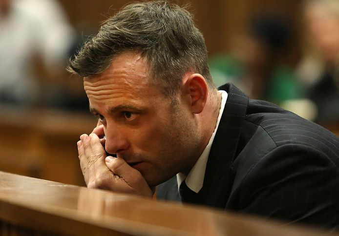 Oscar Pistorius tijdens een eerdere zitting in Pretoria
