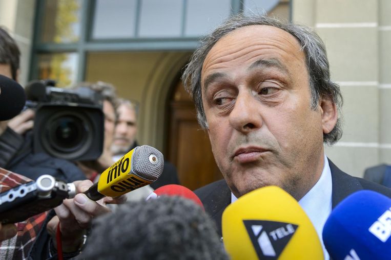 Michel Platini, oud-voorzitter van de Europese voetbalunie UEFA. Beeld afp