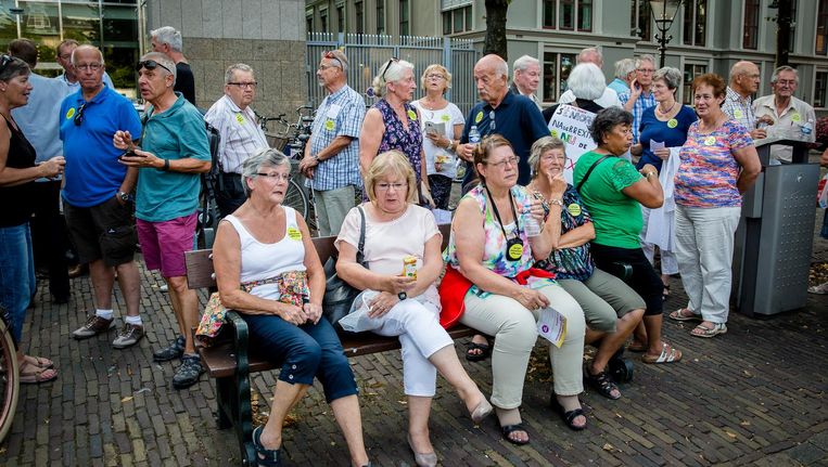 Een protest tegen pensioenafbraak, sept. 2016 Beeld anp