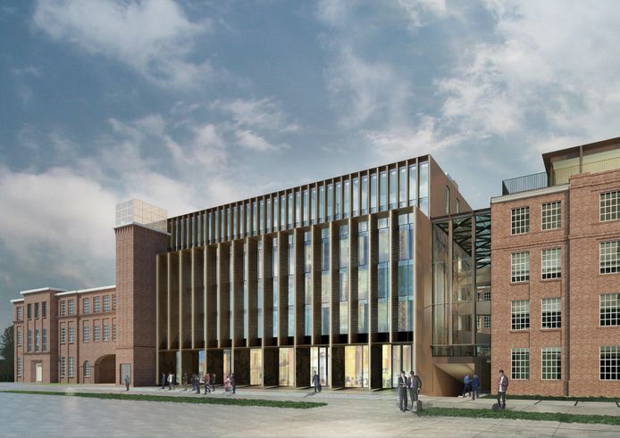 Impressie van het nieuwe L-gebouw met hotel op het KVL-terrein in Oisterwijk