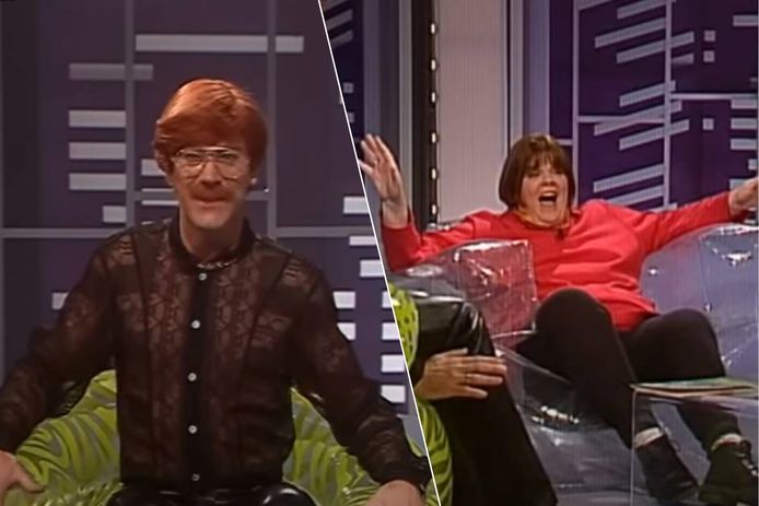Jimmy B. en Margriet Hermans in 'Typisch Chris' in 1996.