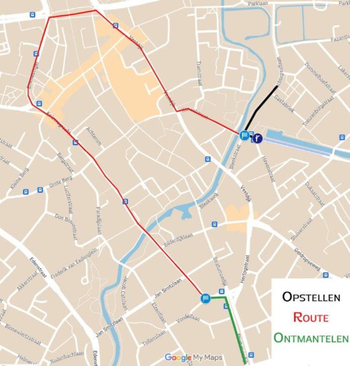 De nieuwe route van de Lampegat-parade.