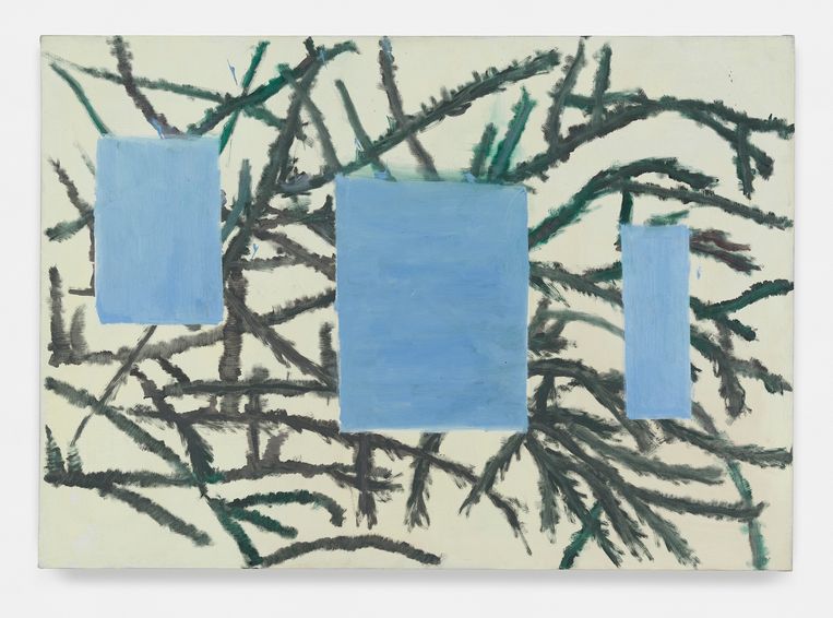 Raoul De Keyser, Bern-Berlin hangend, 1993.  Beeld ©Family Raoul De Keyser/SABAM