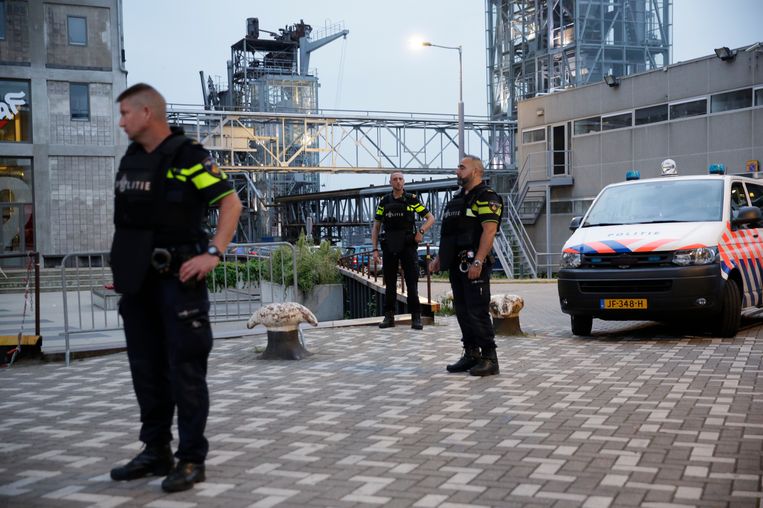 Politie bij de Maassilo in Rotterdam Beeld anp