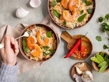 Wat Eten We Vandaag: Pad Thai met mihoen, peultjes en garnalen