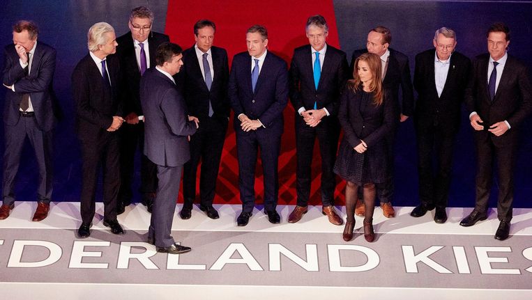 Politiek leiders in debat bij NOS tv. Beeld anp