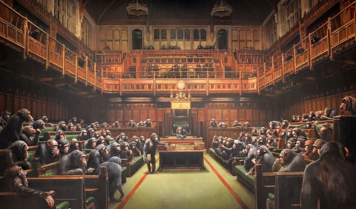 ‘Devolved Parliament’ door Banksy.
