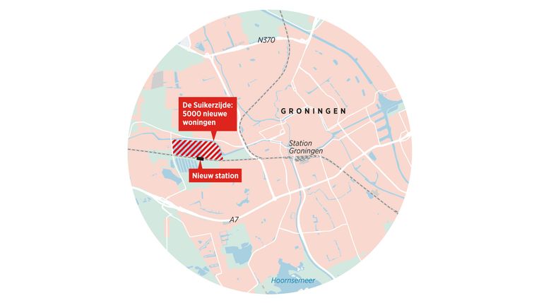 Nieuw trein- en busstation in de Groningse wijk De Suikerzijde. Beeld brechtje rood