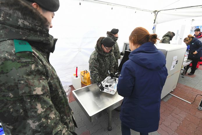 Een norovirus-check in Pyeongchang.