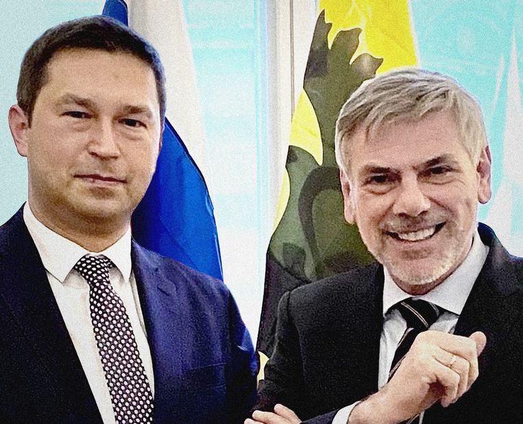 Dewinter en consul-generaal Georgy Kuznetsov, die ons land werd uitgezet wegens spionage. Beeld rv
