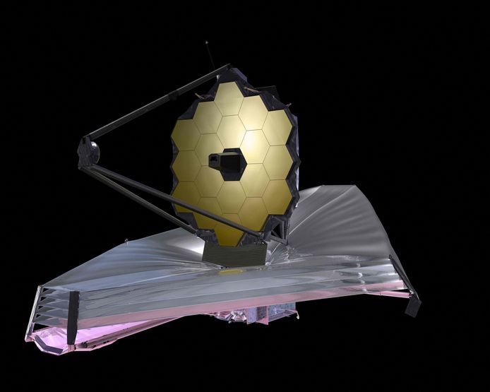 Artistieke weergave van de James Webb-ruimtetelescoop.