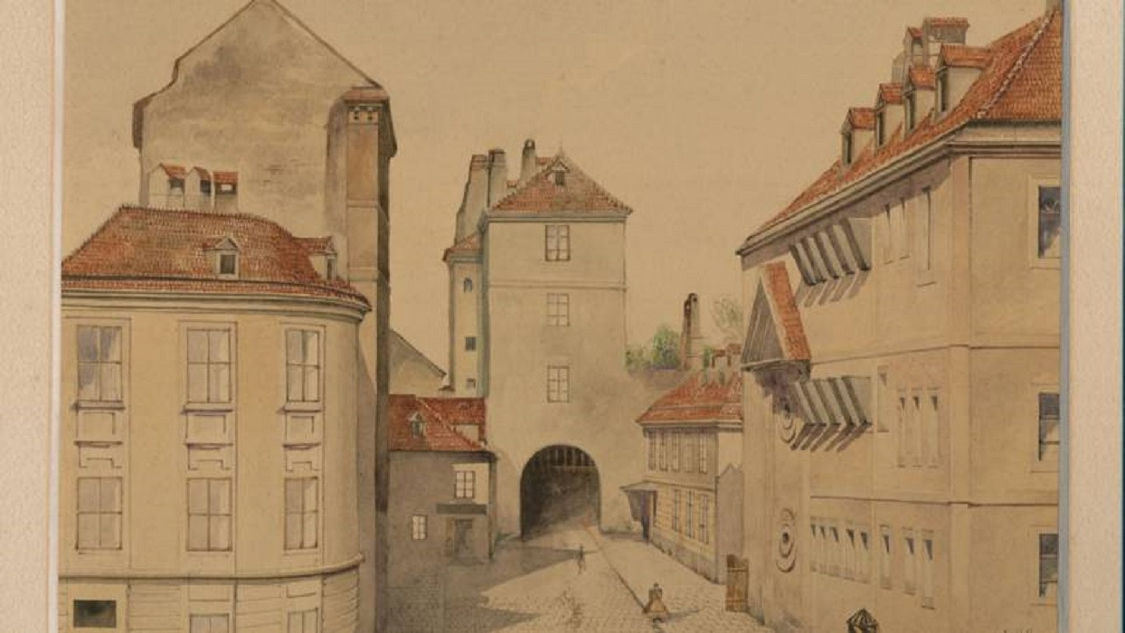 Hitler zou deze aquarel tussen 1909 en 1912  hebben geschilderd.