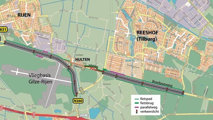 Plan voor reconstructie N282 en Oude Baan Hulten