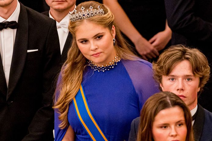 Prinses Amalia in Kopenhagen, in de jurk van Essentiel.