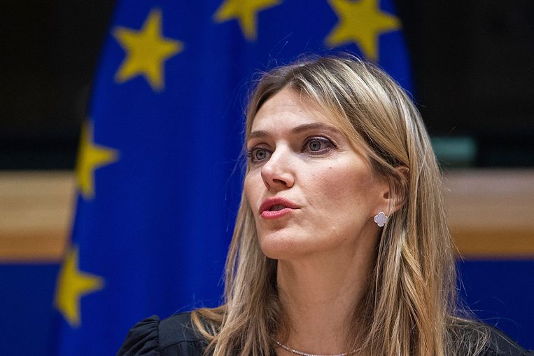 Eva Kaili, de Griekse Europarlementariër die centraal staat in het corruptieonderzoek. Beeld AFP