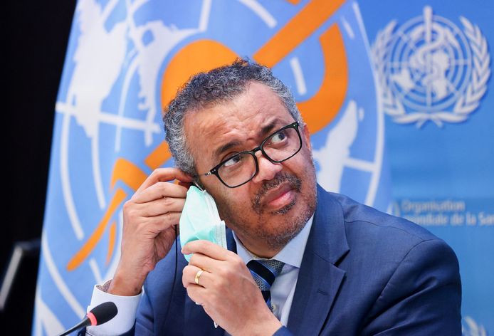 Tedros Adhanom Ghebreyesus, topman van de Wereldgezondheidsorganisatie (WHO).