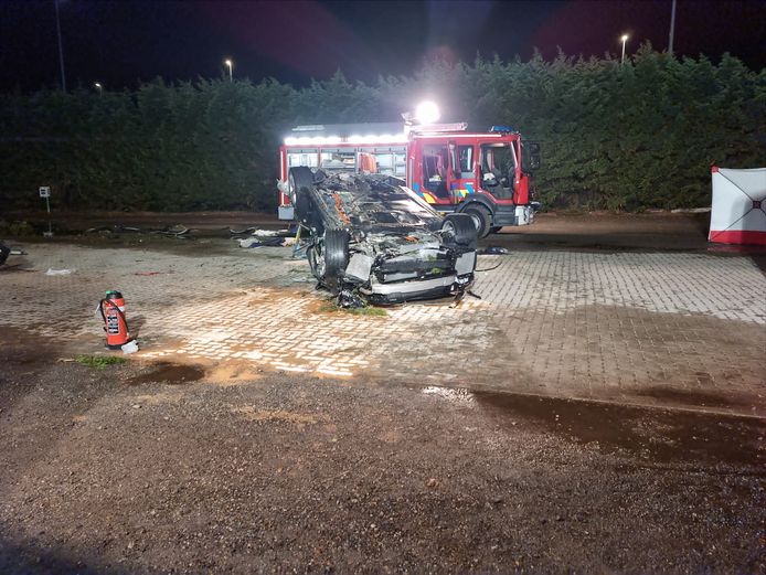 Het autowrak van het ongeval in Koningshooikt