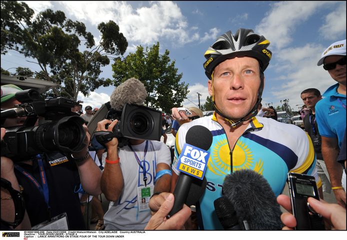 Lance Armstrong tijdens de Tour Down Under van 2009.