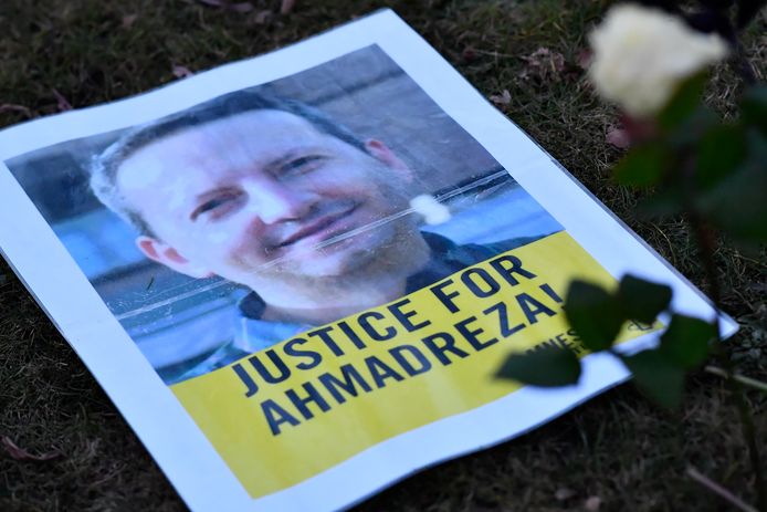 De terdoodveroordeling van professor  Ahmadreza Djalali leidde vorig jaar tot internationaal protest. Sympathisanten hielden in februari 2017 een demonstratie voor de Iraanse ambassade in Brussel.