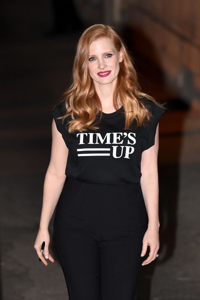 Jessica Chastain werd afgelopen week gespot met een 'statement T-shirt' in Los Angeles, California.