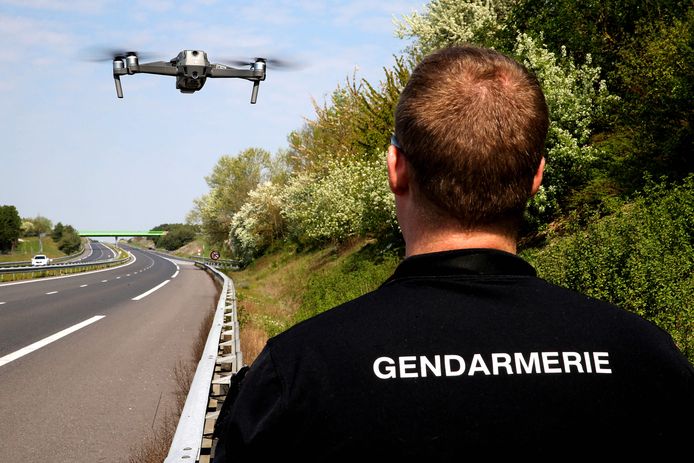 De gendarmerie zette onder meer drones in. (archieffoto)