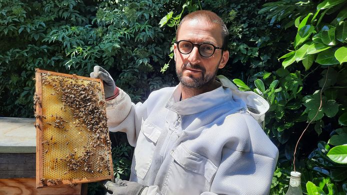 Olivier Masureel, imker en beroepsbrandweerman bij de Brandweerzone Centrum – post Gent, legt uit wat je kunt doen als je een wespen- of bijennest hebt in je tuin.