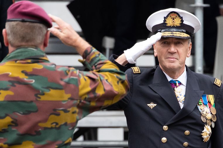 Admiraal Michel Hofman, chef Defensie. Beeld BELGA
