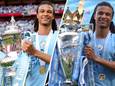Nathan Aké na het winnen van de landstitel (r) en de FA Cup.