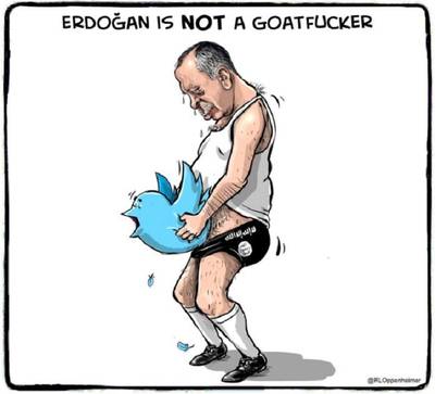 Erdogan opent jacht op (Nederlandse) Twitteraars die spotprents posten