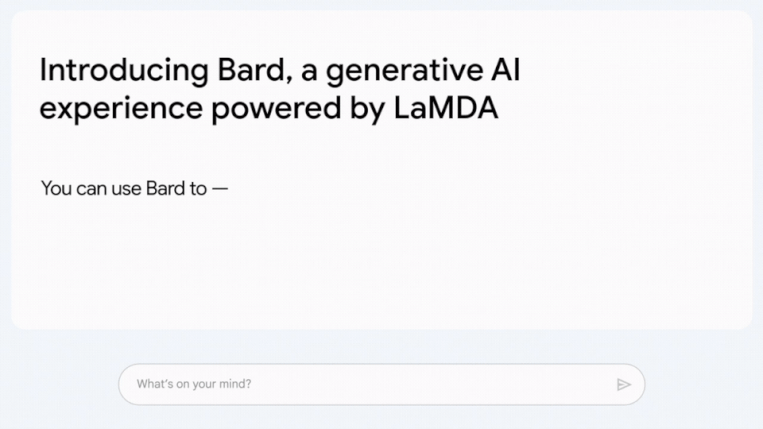Een voorbeeld van hoe chatbot Bard zou werken. Beeld Google