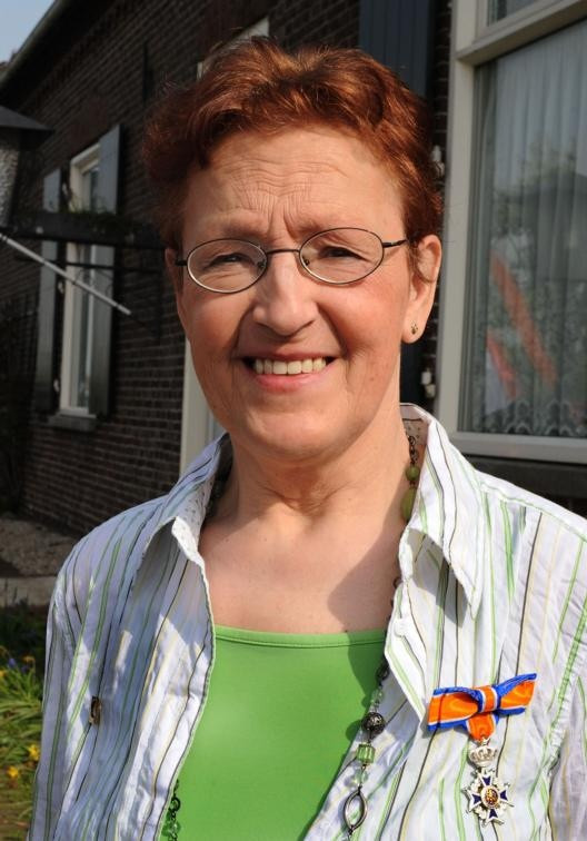 Truus Reintjes-Fleuren (59) uit Wanroij (Lid). De KVO heeft veel aan haar te danken; ze was jarenlang voorzitter van de Kring Land van Cuijk van de KVO. foto Ed van Alem