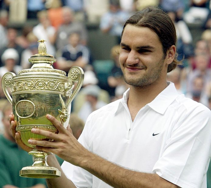 Roger Federer op Wimbledon in 2003.