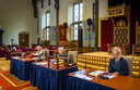 Demissionair staatssecretaris Ankie Knol, demissionair minister Ank Bijleveld-Schouten en demissionair minister Sigrid Kaag tijdens een debat in de Tweede Kamer over de situatie in Afghanistan.