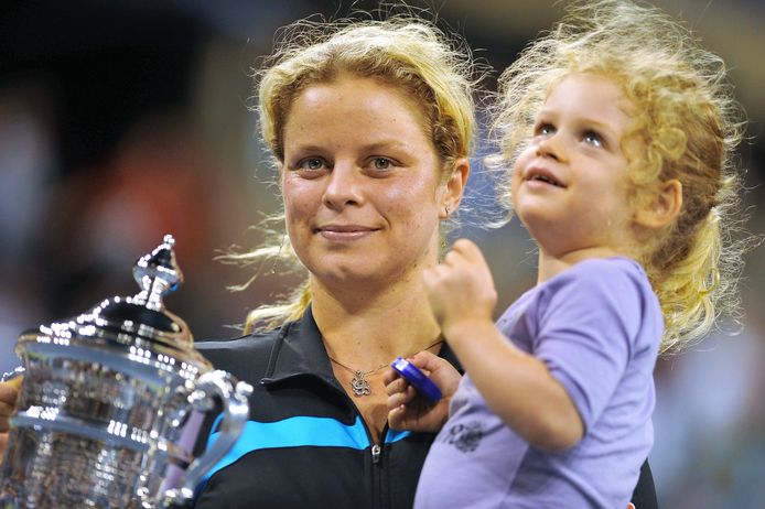 Kim Clijsters en haar dochtertje Jada.