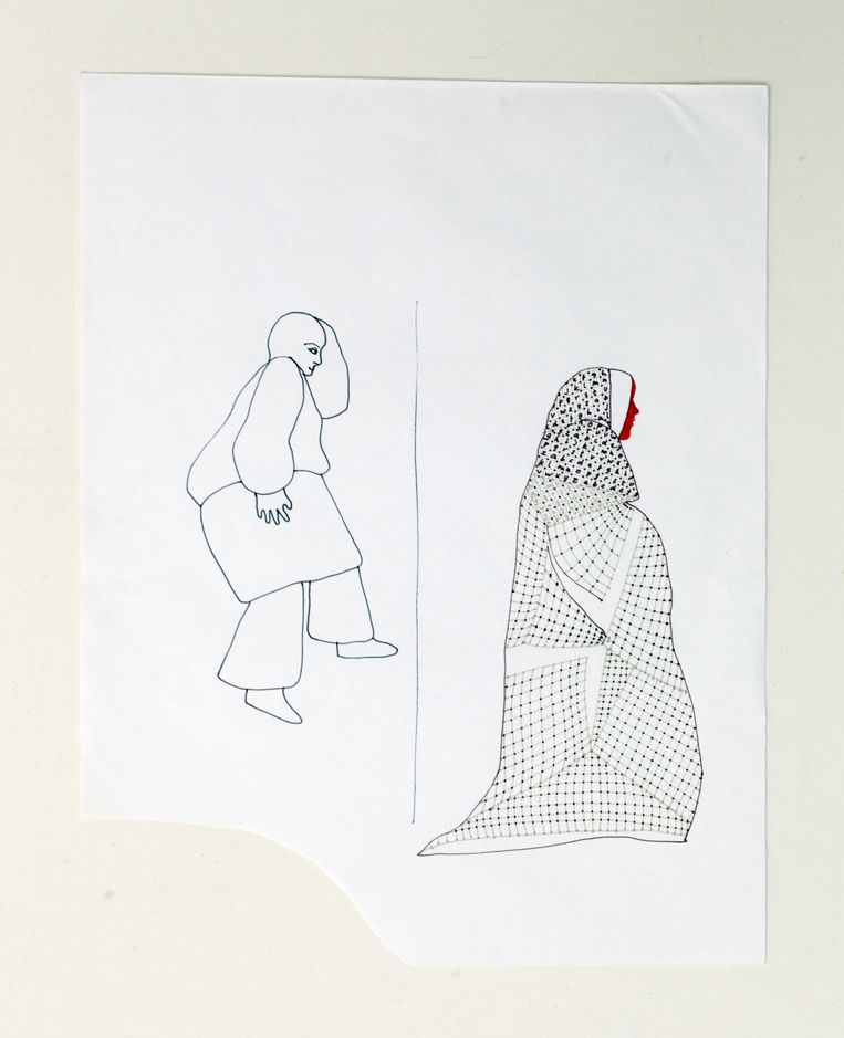 Tekening van Neeltje Maria Min. Beeld Daniel Cohen