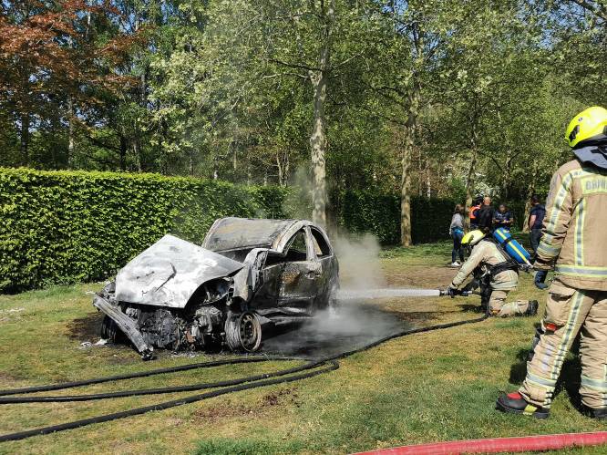 Koelbloedige bewoner voorkomt erger door brandende wagen met grijpkraan weg te slepen naar tuin