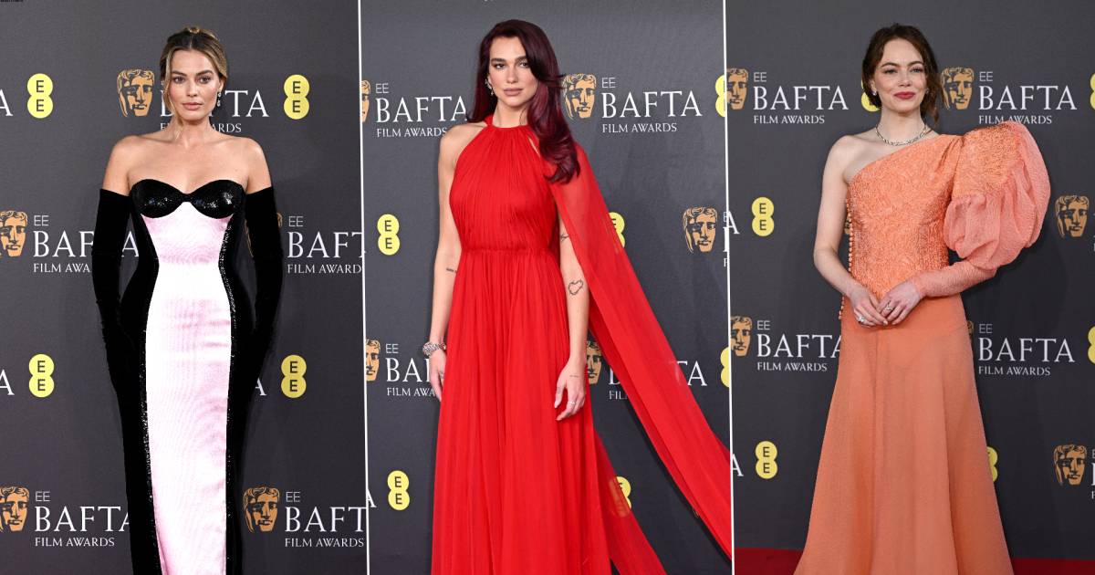 Dua Lipa in rosso fuoco e tanti piercing su Emily Blunt: questo era il red carpet dei BAFTA Awards |  celebrità