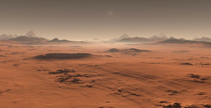 Er is water in de vorm van ijs op de evenaar van de rode planeet