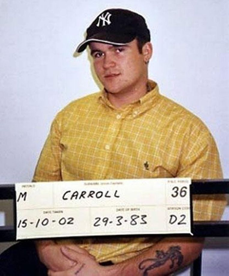 Politiefoto van de 20-jarige Michael Carroll  die in 2004 werd veroordeeld voor drugsbezit. Beeld EPA