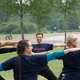 Yoga in de stalende regen