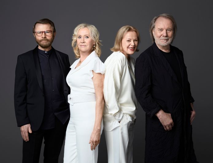 Björn Ulvaeus, Agnetha Fältskog, Anni-Frid Lyngstad en Benny Andersson van ABBA.