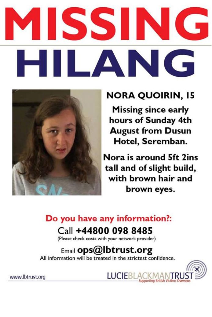 Vermissingsposter Nora