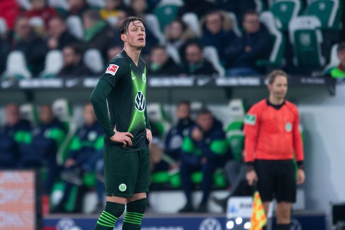 Wout Weghorst in de wedstrijd tegen Hertha BSC.