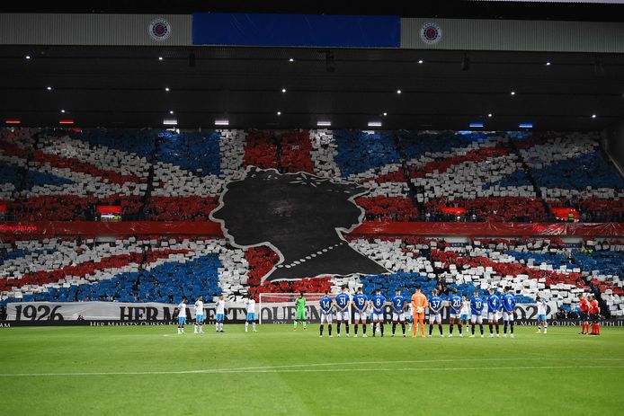 Le tifo des supporters des Rangers, à Glasgow (Rangers - Naples, Écosse, 14 septembre)