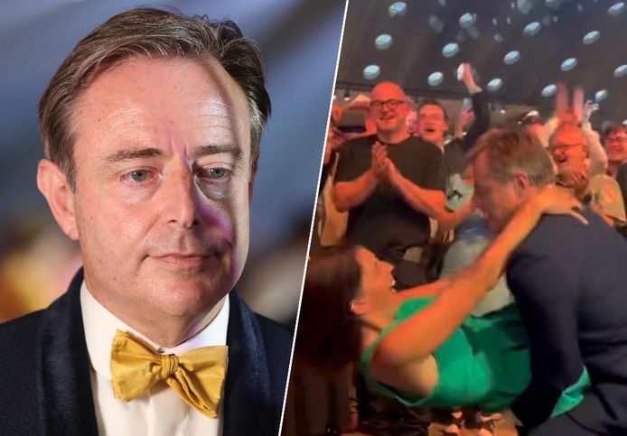 Na zijn toespraak gooide N-VA-voorzitter Bart De Wever de benen los op de dansvloer.