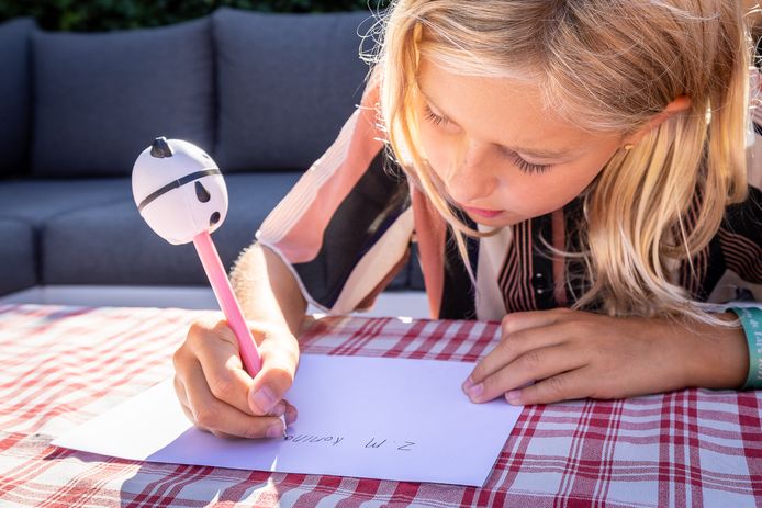 Meike Lotterman schrijft de brief naar de koning.
