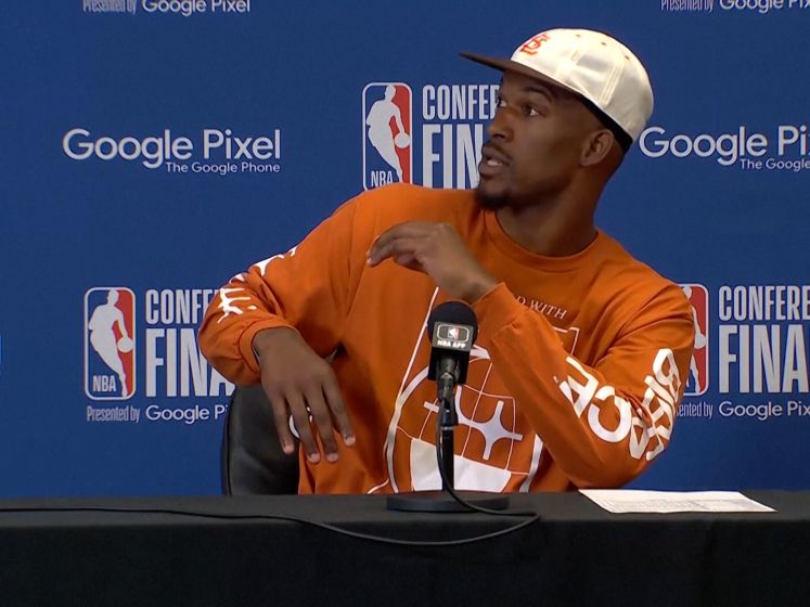 Jimmy Butler schrikt zich rot van hommel na winst op de Celtics